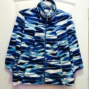 Zenergy By Chico's Women’s 3/4 Sleeve Zip Up Lightweight Windbreaker Jacket  Sz1